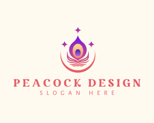 Peacock - Writer Peacock Quill logo design