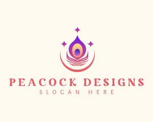 Peacock - Writer Peacock Quill logo design