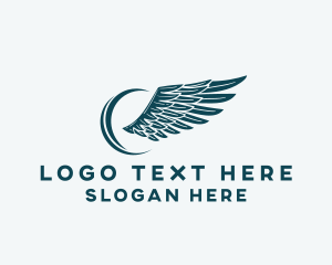 Skydive - Feather Wings Flight logo design