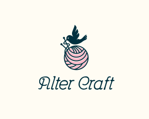 Bird Knit Yarn logo design