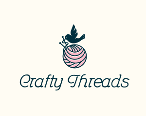 Bird Knit Yarn logo design