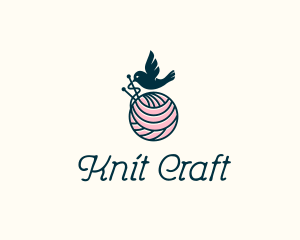 Knit - Bird Knit Yarn logo design