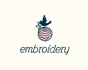 Bird Knit Yarn logo design