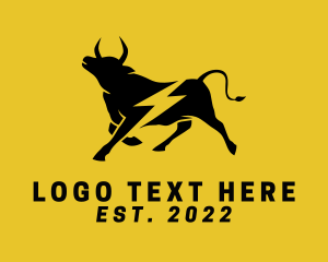 Thunder - Lightning Bull Farm logo design
