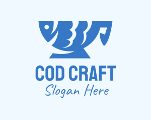 Cod - Blue Fish Cup logo design