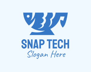 Snapper - Blue Fish Cup logo design
