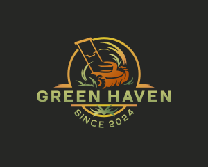 Grass Lawn Mowing logo design