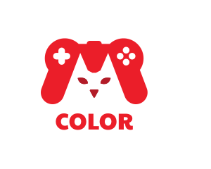 Red And White - Cat Game Controller logo design