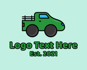 Ute - Cartoon Farmer Pickup Truck logo design