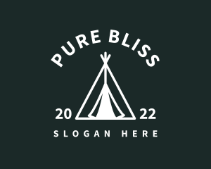 White - Outdoor Camping Tent logo design