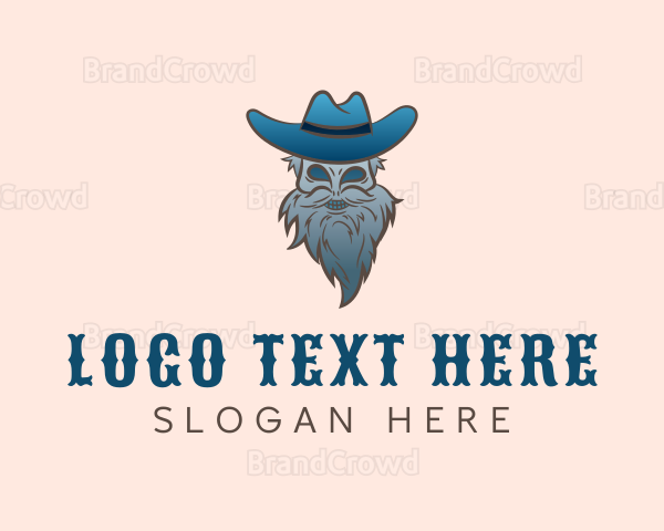 Blue Skeleton Cowboy Logo