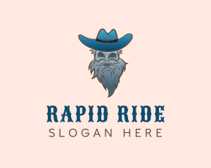 Blue Skeleton Cowboy logo design