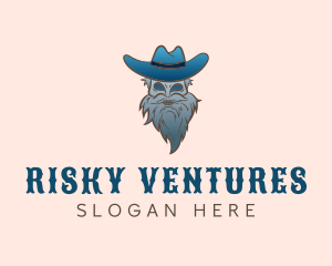 Dangerous - Blue Skeleton Cowboy logo design