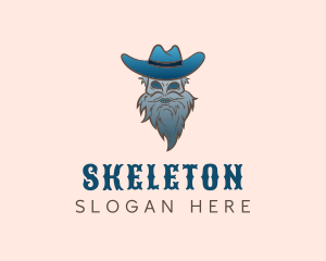Blue Skeleton Cowboy logo design