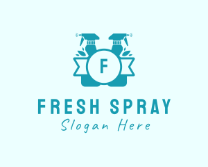 Cleaning Spray Bottle Disinfectant logo design