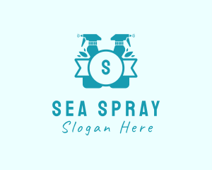 Cleaning Spray Bottle Disinfectant logo design