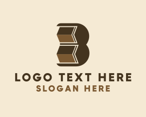 Lettermark - Brown Books Letter B logo design