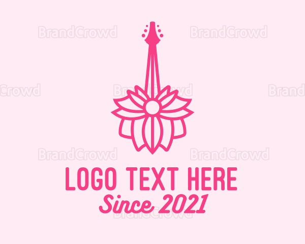 Pink Floral Guitar Logo