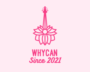 String Instrument - Pink Floral Guitar logo design