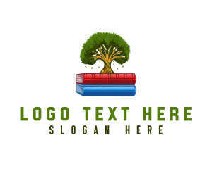 Knowledge - Book Learning Tree logo design