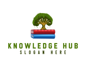 Learning - Book Learning Tree logo design