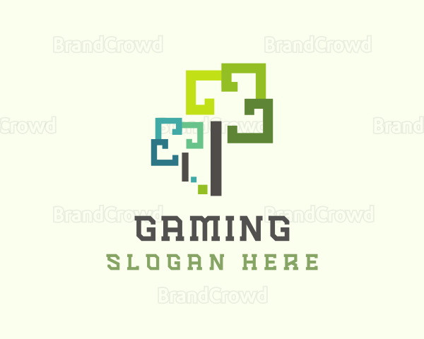 Pixelated Tree Tech Logo