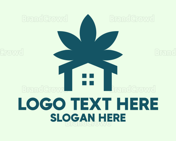 Green Marijuana House Logo