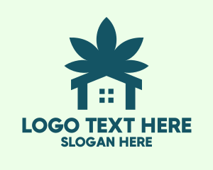 Dispensary - Green Marijuana House logo design