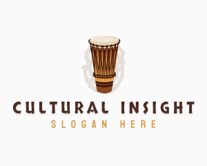 African Music Drum Percussion logo design