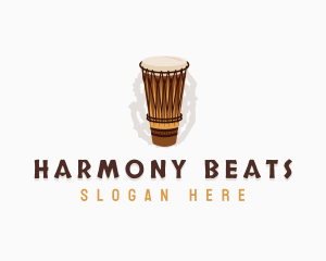 African Music Drum Percussion logo design