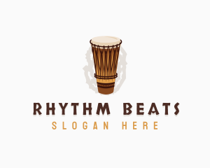 African Music Drum Percussion logo design