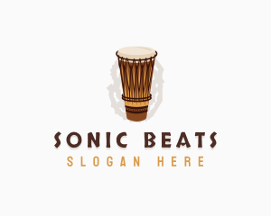 African Music Drum Percussion logo design