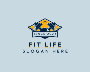 Weightlifting Weights Fitness logo design