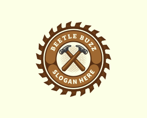 Saw Hammer Woodwork logo design