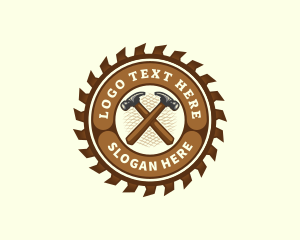 Construction - Saw Hammer Woodwork logo design