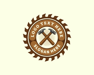 Saw Hammer Woodwork Logo