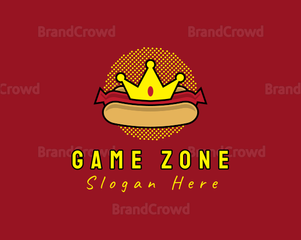 Retro Hot Dog Crown Logo