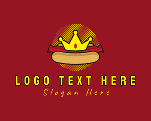 Hot Dog Sandwich - Retro Hot Dog Crown logo design