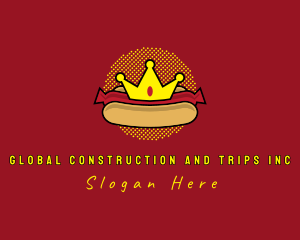 Retro Hot Dog Crown Logo