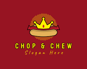 Retro Hot Dog Crown Logo