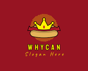 Retro Hot Dog Crown Logo