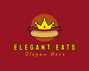 Retro Hot Dog Crown logo design