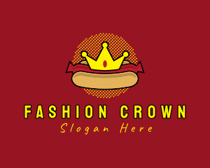 Retro Hot Dog Crown logo design