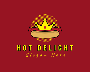 Retro Hot Dog Crown logo design