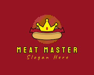 Retro Hot Dog Crown logo design