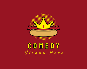 Food Stall - Retro Hot Dog Crown logo design