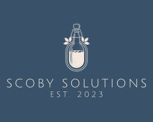 Scoby - Kombucha Cork Bottle logo design