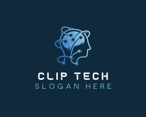 Tech Brain Circuit  logo design