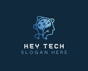 Tech Brain Circuit  logo design