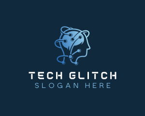 Tech Brain Circuit  logo design